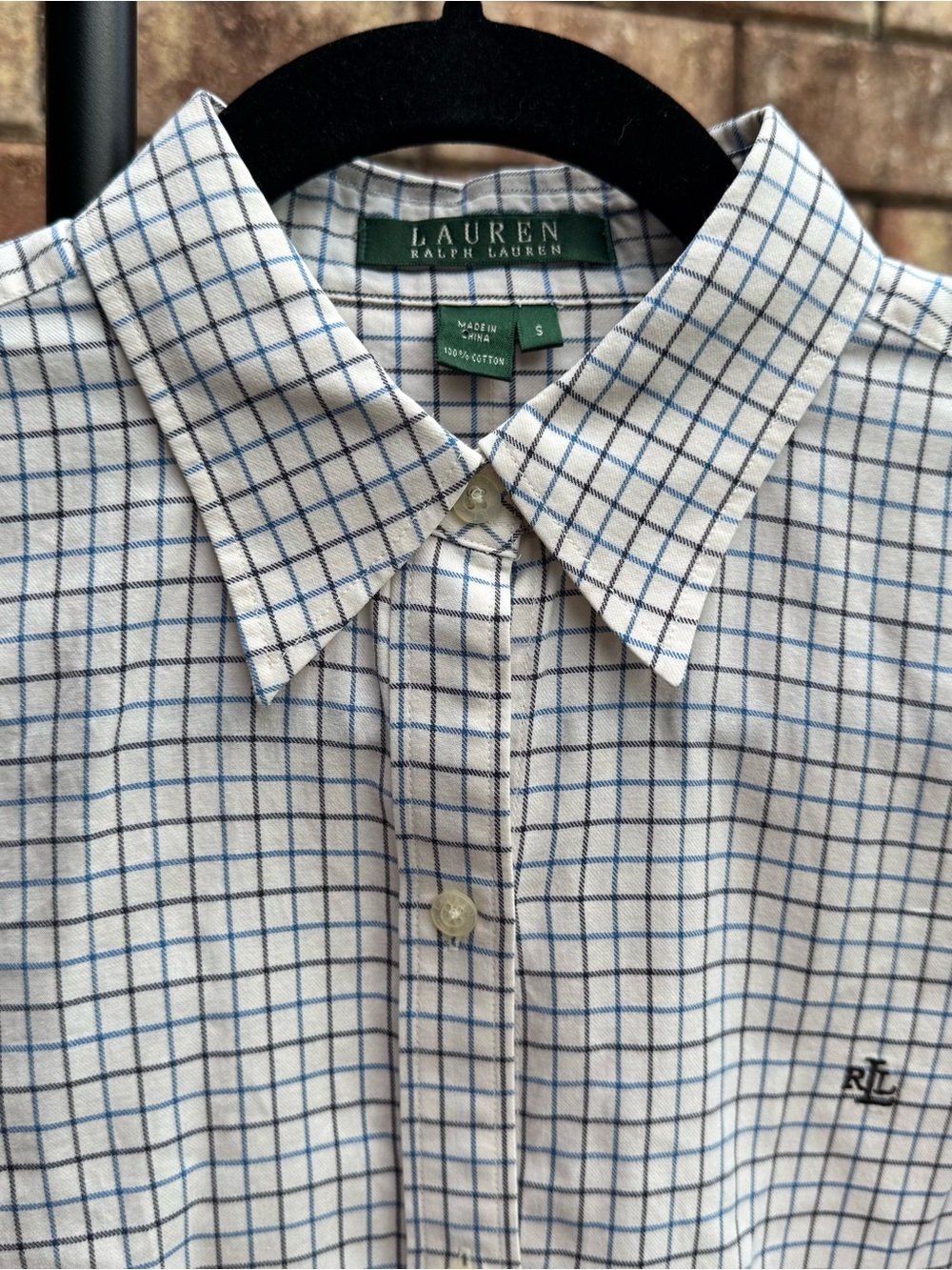 Ralph Lauren Women Button-Down Shirt Featuring a Tattersall Pattern
